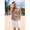 imageCOOFANDY Mens Hawaiian Tropical Shirt Short Sleeve Casual Button Down Floral Summer Beach Shirts with PocketBlack Sunflower