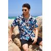 imageCOOFANDY Mens Hawaiian Tropical Shirt Short Sleeve Casual Button Down Floral Summer Beach Shirts with PocketBlue