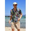 imageCOOFANDY Mens Hawaiian Tropical Shirt Short Sleeve Casual Button Down Floral Summer Beach Shirts with PocketGreen