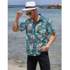imageCOOFANDY Mens Hawaiian Tropical Shirt Short Sleeve Casual Button Down Floral Summer Beach Shirts with PocketGreen Guitar