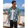 imageCOOFANDY Mens Hawaiian Tropical Shirt Short Sleeve Casual Button Down Floral Summer Beach Shirts with PocketGreen Guitar