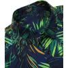 imageCOOFANDY Mens Hawaiian Tropical Shirt Short Sleeve Casual Button Down Floral Summer Beach Shirts with PocketGreen Leaves