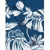 imageCOOFANDY Mens Hawaiian Tropical Shirt Short Sleeve Casual Button Down Floral Summer Beach Shirts with PocketNavy Leaves