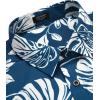 imageCOOFANDY Mens Hawaiian Tropical Shirt Short Sleeve Casual Button Down Floral Summer Beach Shirts with PocketNavy Leaves