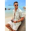 imageCOOFANDY Mens Hawaiian Tropical Shirt Short Sleeve Casual Button Down Floral Summer Beach Shirts with PocketPalm Leaf