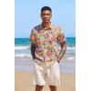 imageCOOFANDY Mens Hawaiian Tropical Shirt Short Sleeve Casual Button Down Floral Summer Beach Shirts with PocketSunflower