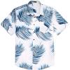 imageCOOFANDY Mens Hawaiian Tropical Shirt Short Sleeve Casual Button Down Floral Summer Beach Shirts with PocketWhite Palm Leaves