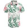 imageCOOFANDY Mens Hawaiian Tropical Shirt Short Sleeve Casual Button Down Floral Summer Beach Shirts with PocketWleaf  Flower