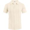 imageCOOFANDY Mens Knit Shirt Short Sleeve Button Down Shirts Casual Summer Beach Vintage Polo ShirtsBeige