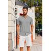 imageCOOFANDY Mens Knit Shirt Short Sleeve Button Down Shirts Casual Summer Beach Vintage Polo ShirtsLight Grey
