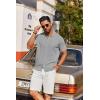 imageCOOFANDY Mens Knit Shirt Short Sleeve Button Down Shirts Casual Summer Beach Vintage Polo ShirtsLight Grey