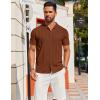 imageCOOFANDY Mens Knit Shirt Short Sleeve Button Down Shirts Casual Summer Beach Vintage Polo ShirtsTerracotta