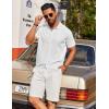 imageCOOFANDY Mens Knit Shirt Short Sleeve Button Down Shirts Casual Summer Beach Vintage Polo ShirtsWhite