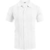 imageCOOFANDY Mens Knit Shirt Short Sleeve Button Down Shirts Casual Summer Beach Vintage Polo ShirtsWhite