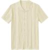 imageCOOFANDY Mens Knit Shirts Vintage Short Sleeve Button Down Shirt Casual Summer Beach ShirtBeige