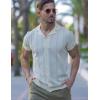 imageCOOFANDY Mens Knit Shirts Vintage Short Sleeve Button Down Shirt Casual Summer Beach ShirtBeige