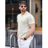 imageCOOFANDY Mens Knit Shirts Vintage Short Sleeve Button Down Shirt Casual Summer Beach ShirtBeige
