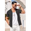 imageCOOFANDY Mens Knit Shirts Vintage Short Sleeve Button Down Shirt Casual Summer Beach ShirtBlack
