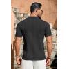 imageCOOFANDY Mens Knit Shirts Vintage Short Sleeve Button Down Shirt Casual Summer Beach ShirtBlack