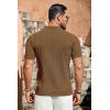 imageCOOFANDY Mens Knit Shirts Vintage Short Sleeve Button Down Shirt Casual Summer Beach ShirtBrown