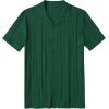 imageCOOFANDY Mens Knit Shirts Vintage Short Sleeve Button Down Shirt Casual Summer Beach ShirtGreen