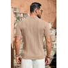 imageCOOFANDY Mens Knit Shirts Vintage Short Sleeve Button Down Shirt Casual Summer Beach ShirtKhaki
