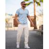 imageCOOFANDY Mens Knit Shirts Vintage Short Sleeve Button Down Shirt Casual Summer Beach ShirtLight Blue