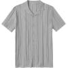imageCOOFANDY Mens Knit Shirts Vintage Short Sleeve Button Down Shirt Casual Summer Beach ShirtLight Gray