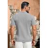 imageCOOFANDY Mens Knit Shirts Vintage Short Sleeve Button Down Shirt Casual Summer Beach ShirtLight Gray
