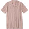 imageCOOFANDY Mens Knit Shirts Vintage Short Sleeve Button Down Shirt Casual Summer Beach ShirtPink