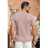 imageCOOFANDY Mens Knit Shirts Vintage Short Sleeve Button Down Shirt Casual Summer Beach ShirtPink