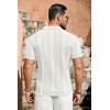 imageCOOFANDY Mens Knit Shirts Vintage Short Sleeve Button Down Shirt Casual Summer Beach ShirtWhite