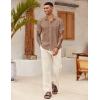 imageCOOFANDY Mens Linen Casual Short Sleeve Shirt Button Down Summer Beach ShirtsDark Khaki