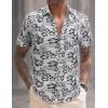 imageCOOFANDY Mens Linen Casual Short Sleeve Shirt Button Down Summer Beach ShirtsFlowerblue