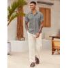 imageCOOFANDY Mens Linen Casual Short Sleeve Shirt Button Down Summer Beach ShirtsGrey