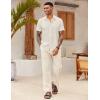 imageCOOFANDY Mens Linen Casual Short Sleeve Shirt Button Down Summer Beach ShirtsLight Khaki