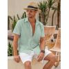imageCOOFANDY Mens Linen Casual Short Sleeve Shirt Button Down Summer Beach ShirtsSage Green