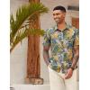 imageCOOFANDY Mens Linen Casual Short Sleeve Shirt Button Down Summer Beach ShirtsZleaveskhaki