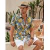 imageCOOFANDY Mens Linen Casual Short Sleeve Shirt Button Down Summer Beach ShirtsZleaveskhaki