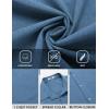 imageCOOFANDY Mens Linen Long Sleeve Shirts Casual Button Down Untucked Shirt Vacation Wedding Shirts with PocketDark Blue