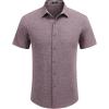 imageCOOFANDY Mens Linen Shirt Casual Short Sleeve Button Down Shirts Summer Beach Vacation TopsDate Red