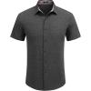 imageCOOFANDY Mens Linen Shirt Casual Short Sleeve Button Down Shirts Summer Beach Vacation TopsGray