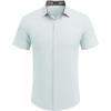 imageCOOFANDY Mens Linen Shirt Casual Short Sleeve Button Down Shirts Summer Beach Vacation TopsLight Blue