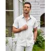 imageCOOFANDY Mens Linen Shirt Casual Short Sleeve Button Down Shirts Summer Beach Vacation TopsWhite