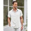 imageCOOFANDY Mens Linen Shirt Casual Short Sleeve Button Down Shirts Summer Beach Vacation TopsWhite