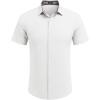 imageCOOFANDY Mens Linen Shirt Casual Short Sleeve Button Down Shirts Summer Beach Vacation TopsWhite