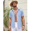 imageCOOFANDY Mens Linen Short Sleeve Button Down Shirts Casual Summer Beach Vacation ShirtsAngel Falls