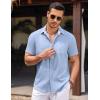 imageCOOFANDY Mens Linen Short Sleeve Button Down Shirts Casual Summer Beach Vacation ShirtsAngel Falls