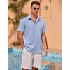 imageCOOFANDY Mens Linen Short Sleeve Button Down Shirts Casual Summer Beach Vacation ShirtsAngel Falls