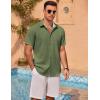imageCOOFANDY Mens Linen Short Sleeve Button Down Shirts Casual Summer Beach Vacation ShirtsChive